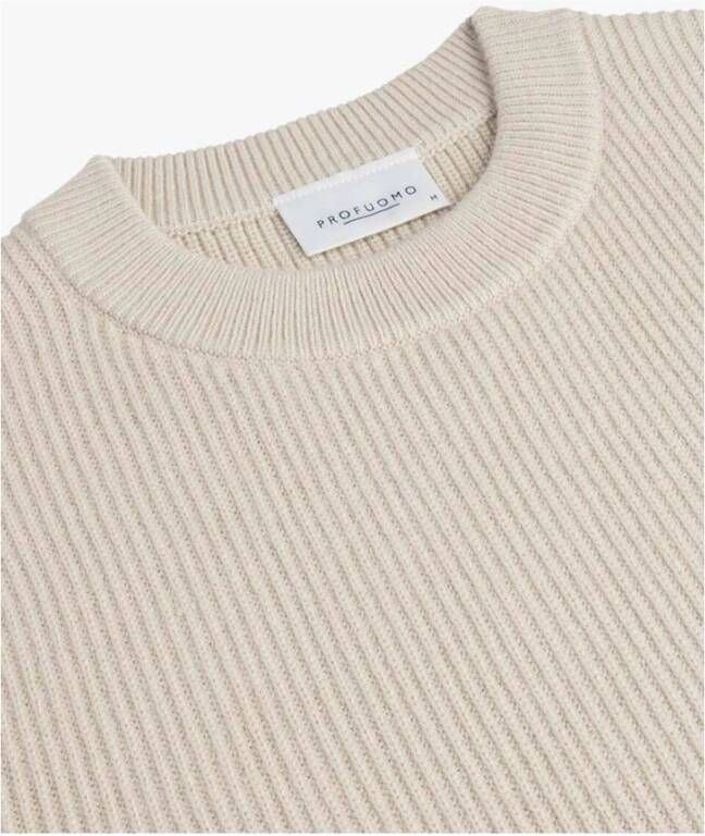 Profuomo Beige Crew Neck Pullover Beige Heren