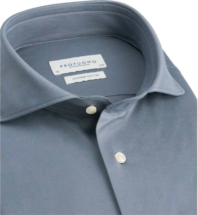 Profuomo Blauw X-Cutaway Overhemd Blauw Heren