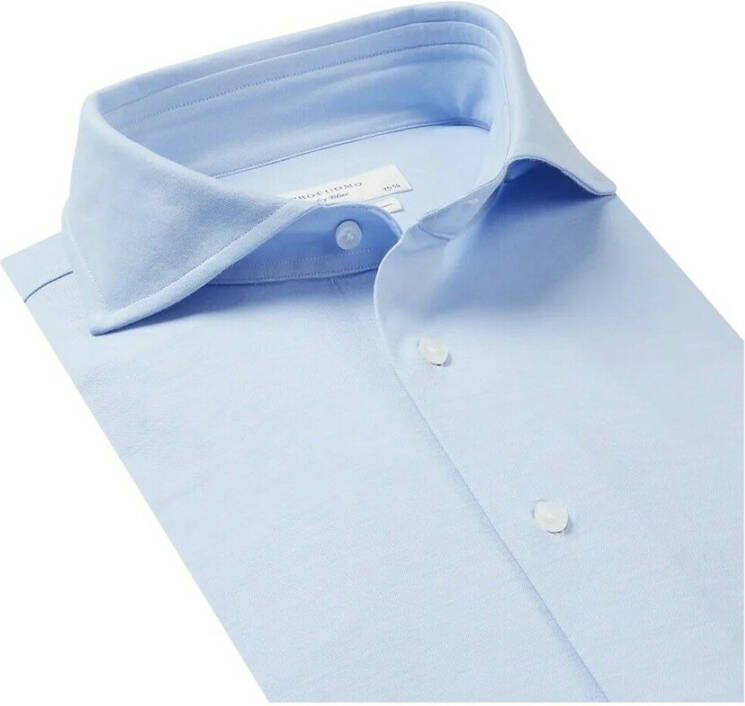 Profuomo Japanese Knitted Overhemd Shirt Pp2Hc10009 Blauw Heren