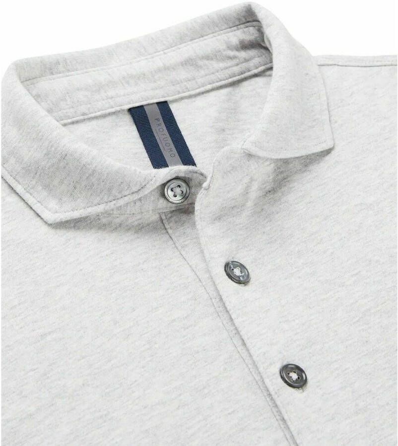 Profuomo Longsleeve Polo Grijs Melange Grijs Heren