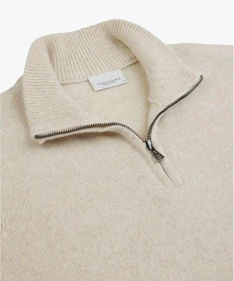 Profuomo Off White Halve Rits Coltrui Beige Heren