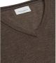Profuomo Pullover V-Hals Merinowol Taupe - Thumbnail 3