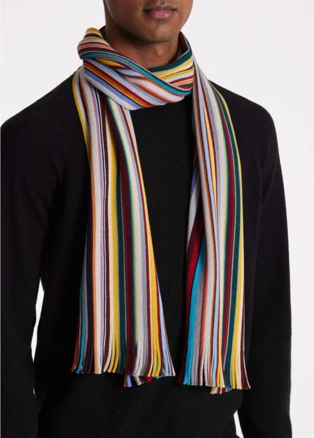 PS By Paul Smith Paul Smith Signature Gestreepte Wollen Sjaal Multicolor Unisex