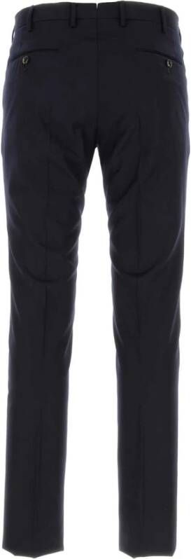 PT Torino Middernachtblauwe Stretch Wollen Broek Blauw Heren