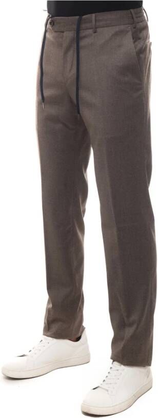 Pt01 Flannel trousers Bruin Heren