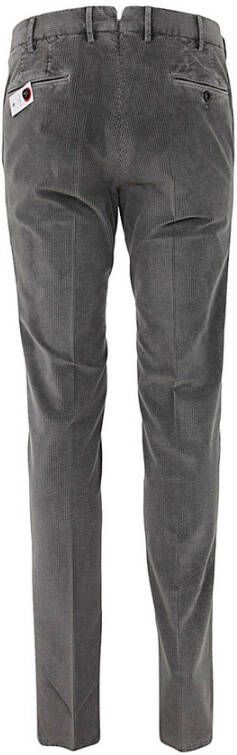 Pt01 Platte broek met diagonale zakken Grijs Heren