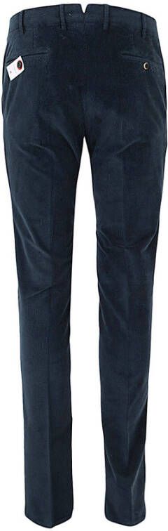 Pt01 Platte broek met diagonale zakken Blauw Heren