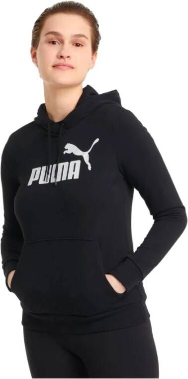 Puma Hoodie met bedrukt logo Zwart Dames