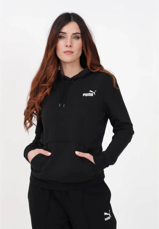 Puma Klassieke Zwarte en Grijze Dames Hoodie Zwart Dames