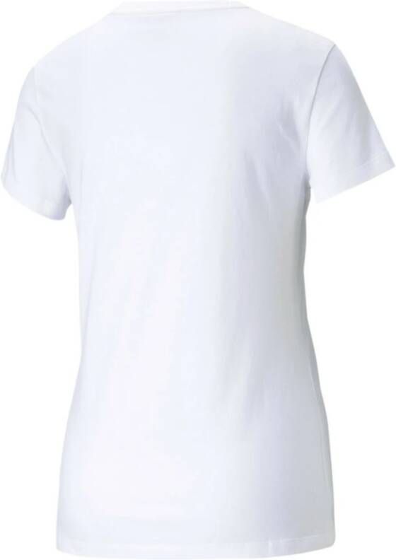 Puma Logo Print T-Shirt Wit Dames