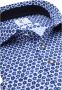 R2 Amsterdam R2 Knitted Piqué Overhemd Bloemen Blauw - Thumbnail 2