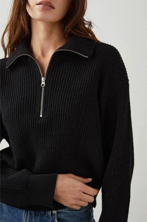 Zwarte trui met rits dames new arrivals
