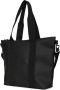 Rains Zwarte Waterdichte Tote Tas met Patina Afwerking Black Unisex - Thumbnail 2