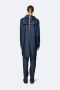 Rains Stijlvolle Waterdichte Lange Jas Blauw Dames - Thumbnail 9