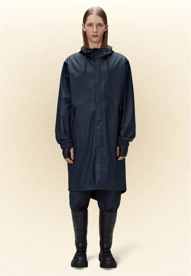 Rains Donkerblauwe Fishtail Jas Blauw Dames