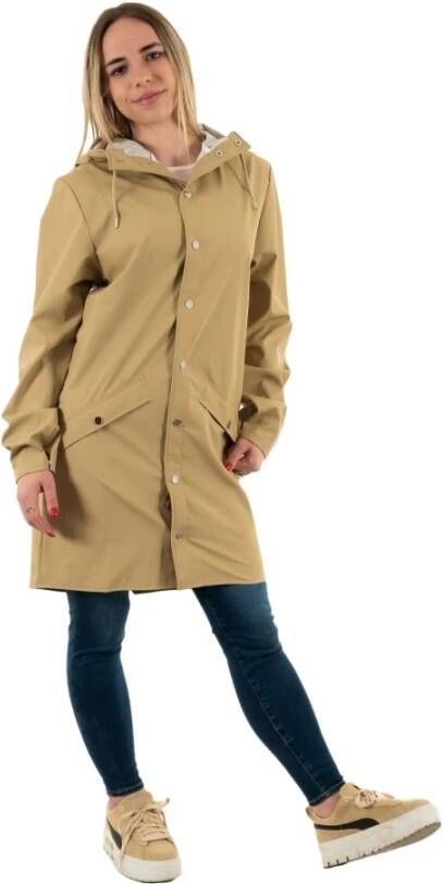 Rains Lange waterdichte jas Beige Dames