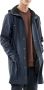 Rains Stijlvolle Waterdichte Lange Jas Blauw Dames - Thumbnail 7