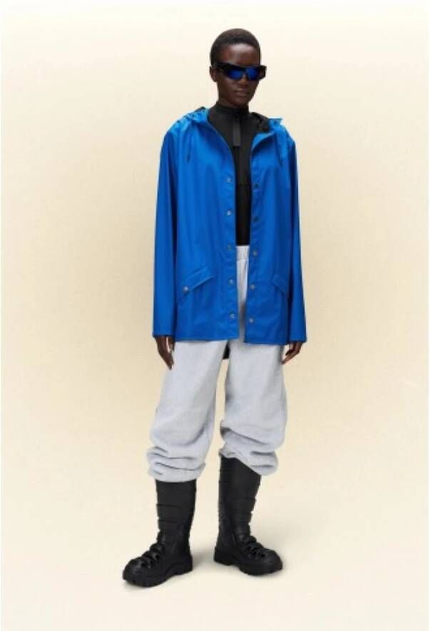Rains Moderne Unisex Waterdichte Jas Blauw Heren