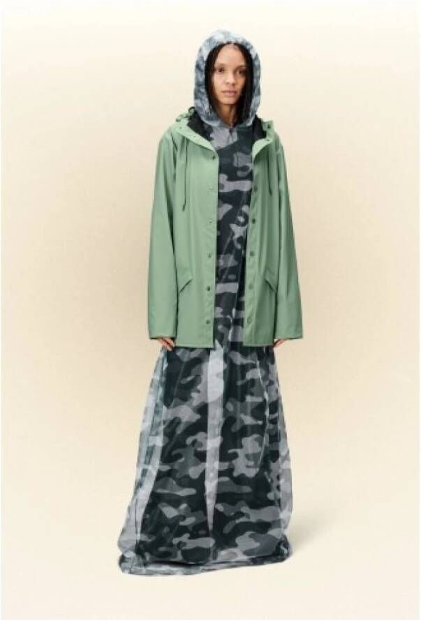 Rains Moderne Unisex Waterdichte Jas Groen Dames