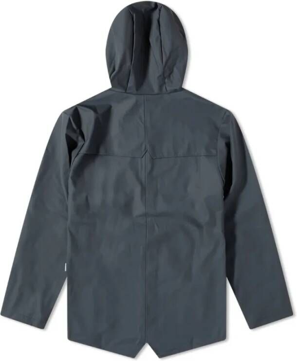 Rains Slate-M Klassieke Jas Waterdichte Hoodie Gray Heren