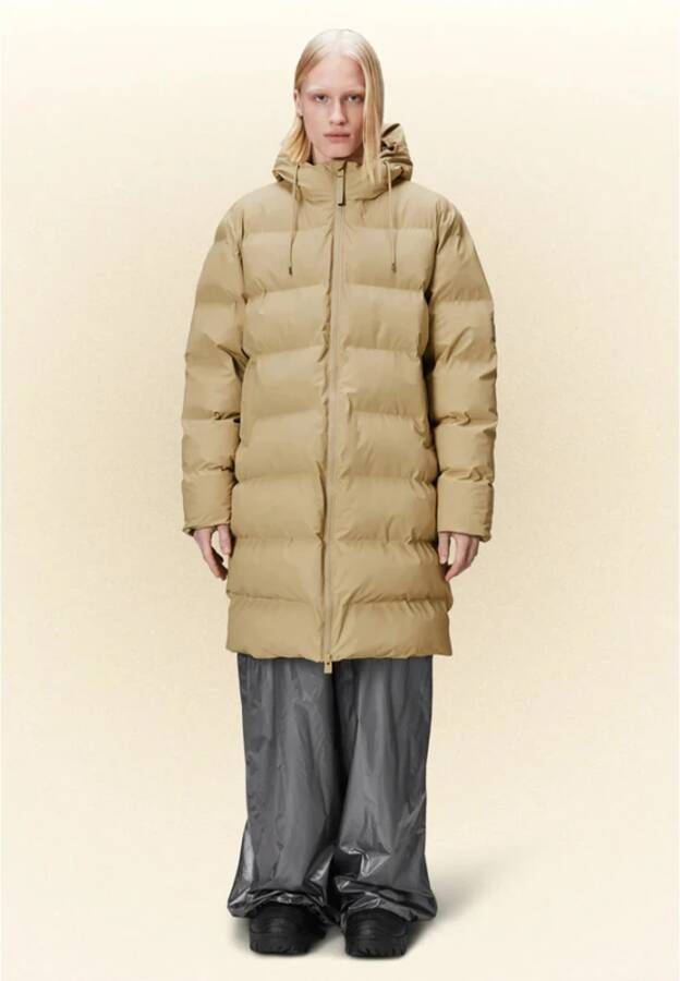 Rains Waterdichte Winter Puffer Jas Beige Dames