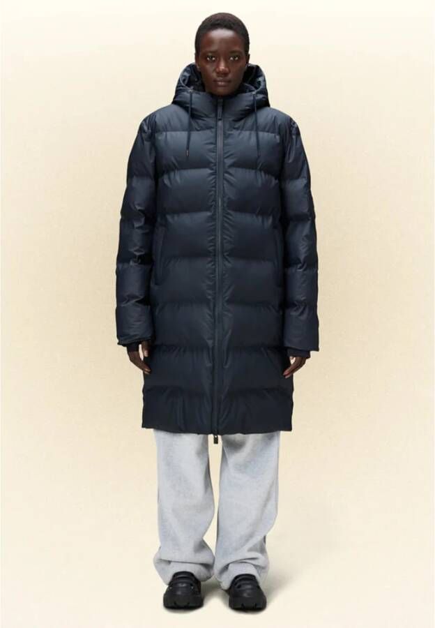 Rains Waterdichte Winter Puffer Jas Blauw Dames