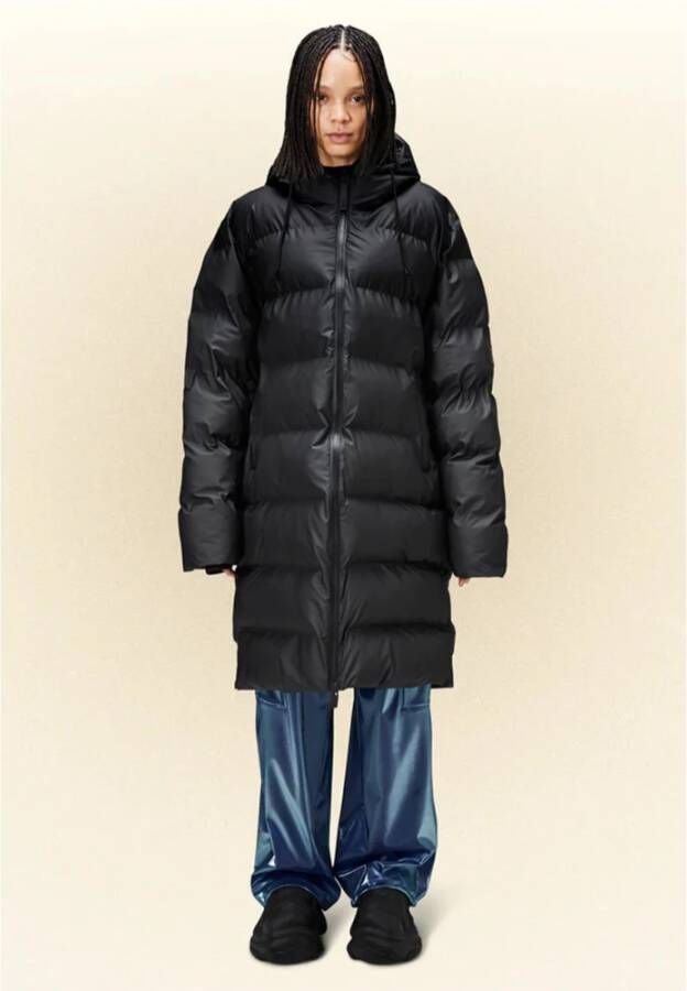 Rains Waterdichte Winter Puffer Jas Zwart Dames