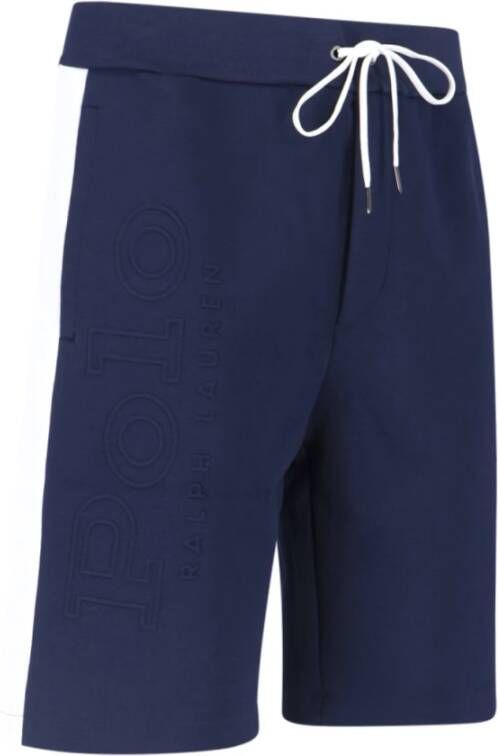 Ralph Lauren Sportieve Logo Shorts in Blauwe Katoenmix Blauw Heren