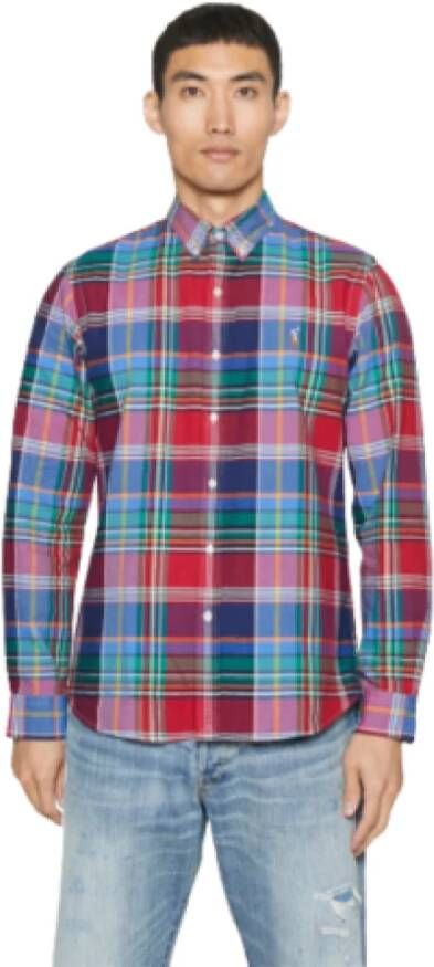 Ralph Lauren Geruite Blouse Maat L Kleur: 6130B Donkerroze Roze Heren
