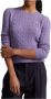 Ralph Lauren Lila Sweaters met Girocollo Trecce Purple Dames - Thumbnail 2