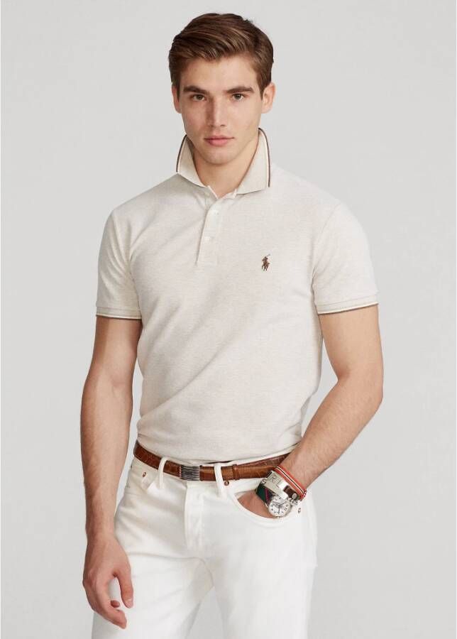 Ralph Lauren Bird Eye Polo Shirt Beige Heren