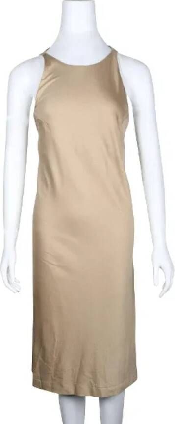 Ralph Lauren Pre-owned Silk dresses Beige Dames