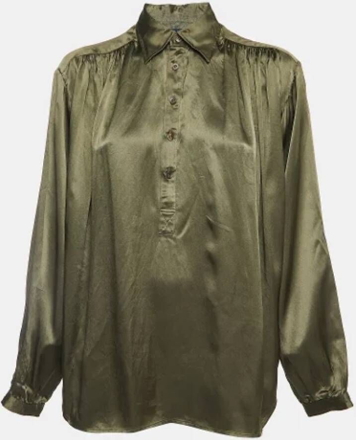 Ralph Lauren Pre-owned Silk tops Green Dames