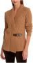 Ralph Lauren Klassieke Katoenen Dames Trui met Eco Leren Gesp Beige Dames - Thumbnail 3