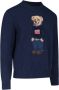 Polo Ralph Lauren Blauwe Ribgebreide Crewneck Sweaters met Polo Bear Blauw Heren - Thumbnail 3