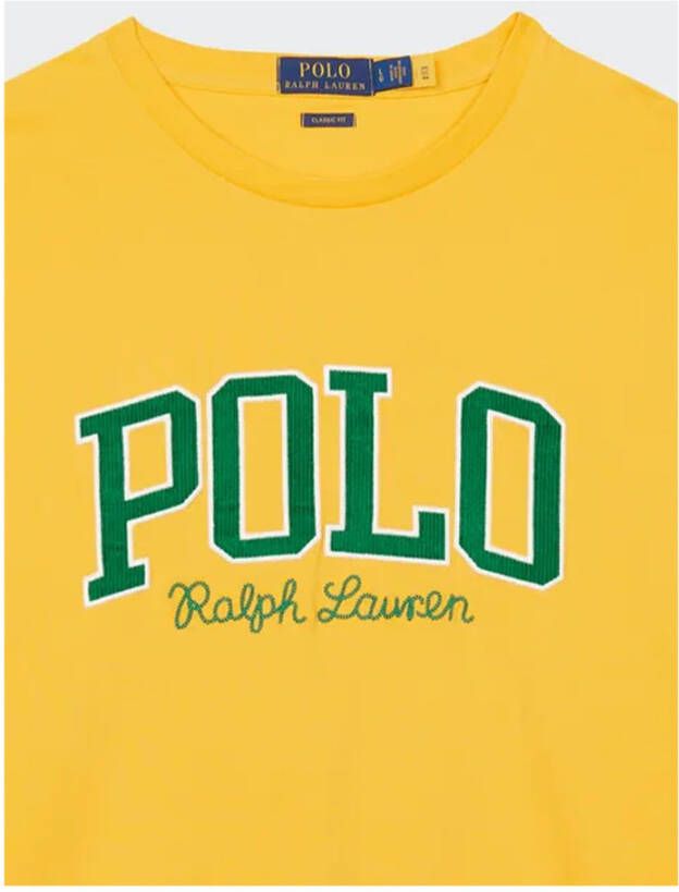 Ralph Lauren Klassiek Katoenen T-Shirt voor Heren Geel Heren