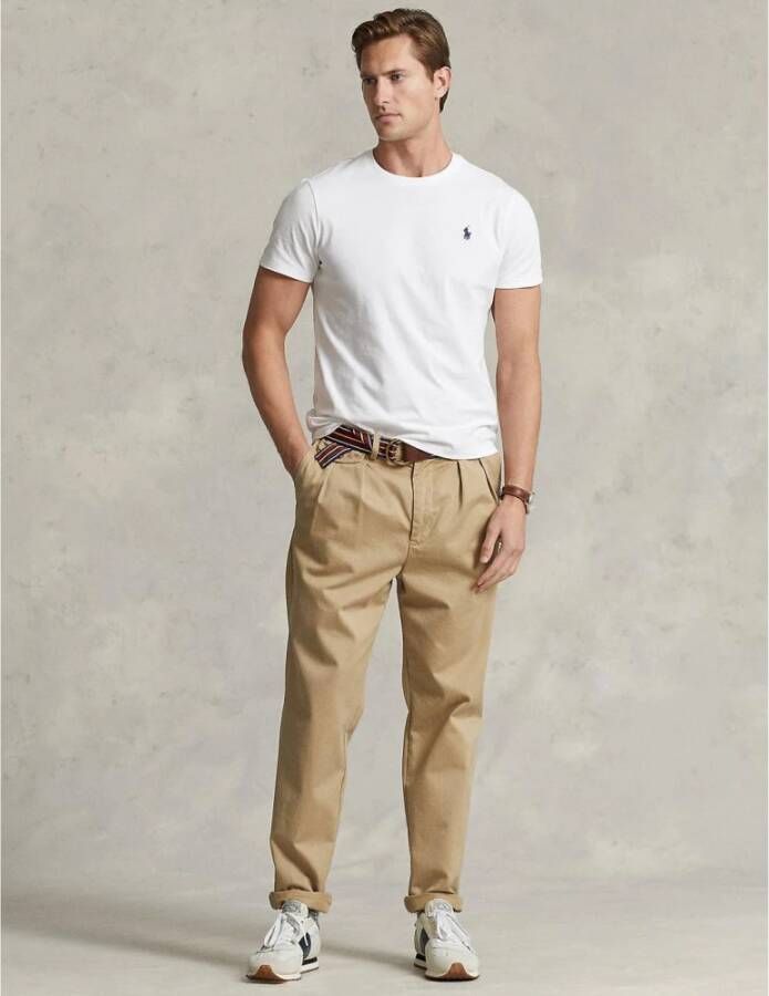 Ralph Lauren Witte Custom Slim Fit Heren T-shirt Wit Heren
