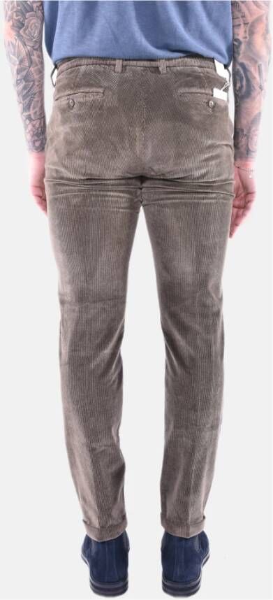 Re-Hash Bruine Fluwelen Regular Fit Broek Brown Heren