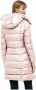 RefrigiWear Winter Lange Gewatteerde Jas met Afneembare Capuchon Pink Dames - Thumbnail 4