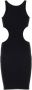 Reina Olga Zwart stretch nylon ele mini jurk Black - Thumbnail 2