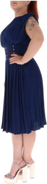 Relish Blauwe mouwloze jurk met ronde hals Blue Dames