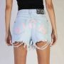 Richmond Dames Korte Broek van Katoen voor Lente Zomer Blue Dames - Thumbnail 3