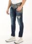 John Richmond Tie Dye Versleten Straight Jeans Blauw Heren - Thumbnail 2