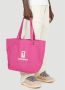 Rick Owens Katoenen Canvas Logo Print Tote Bag Pink Dames - Thumbnail 4