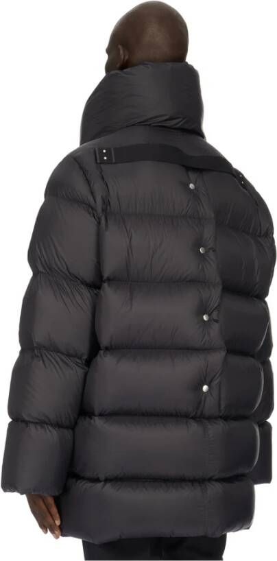 Rick Owens Zwarte hoge kraag donsjack Zwart Heren