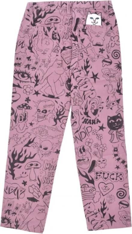 Ripndip Rechte broek Roze Heren