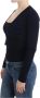 Roberto Cavalli Elegante Zwarte Cropped Wollen Cardigan Black Dames - Thumbnail 2
