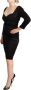 Roberto Cavalli Black Long Sleeves Bodycon Acetate Dress Black Dames - Thumbnail 2
