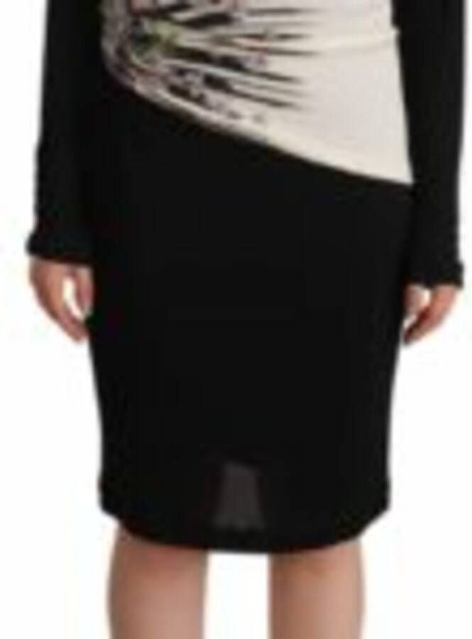 Roberto Cavalli Zwarte zilveren schede knie lengte jurk Zwart Dames
