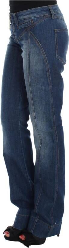 Roberto Cavalli Blue Wash Cotton Stretch Boot Cut Jeans Blauw Dames